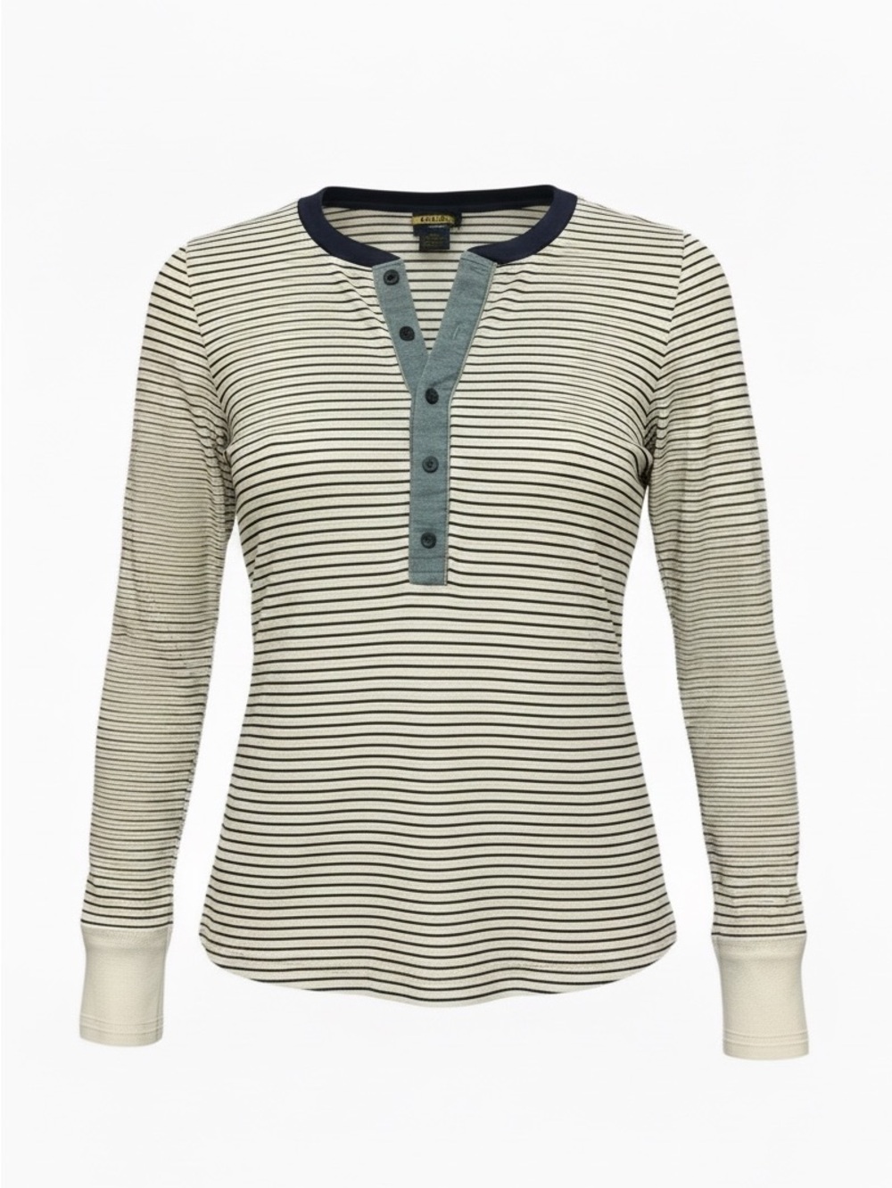 RALPH LAUREN RUGBY Y2K 100% Cotton Striped Button Henley Top